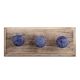 Navy Blue Floral Ceramic Wooden Hook